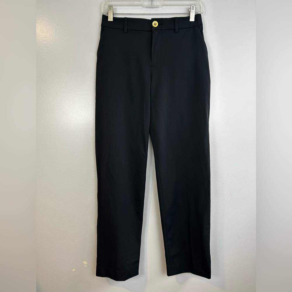 NWT Lilly Pulitzer Black Noir Travel Trousers Pants Straight Leg UPF 50 Size 0